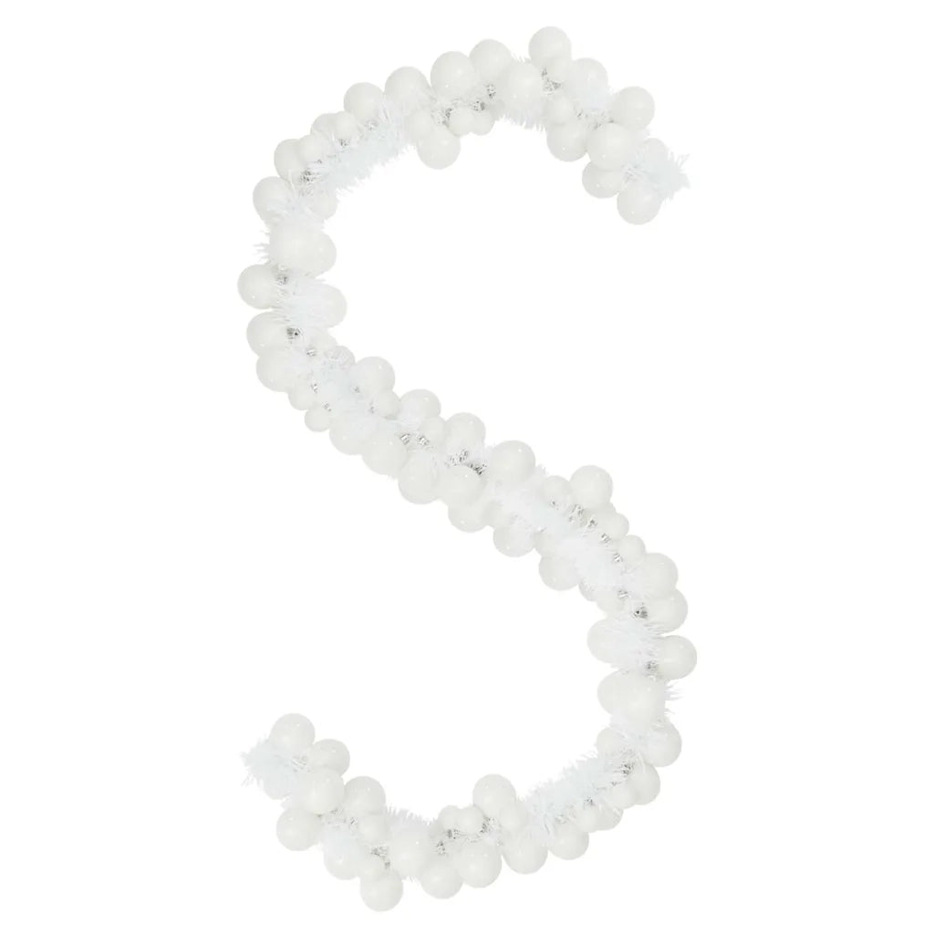 Ghirlanda di Palline di Natale Bianco 186 cm Polistirolo CFW3338179