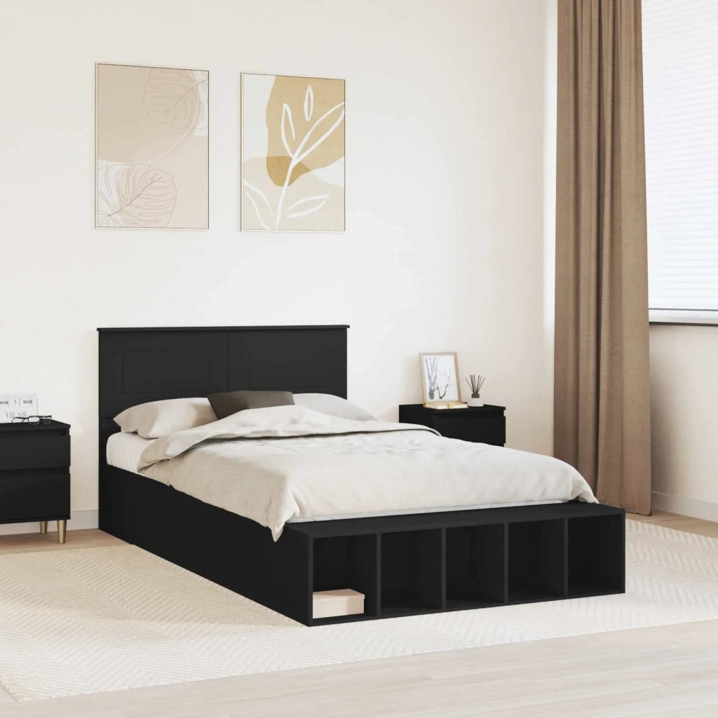 Struttura del letto Nero 135 x 190 cm Legno multistrato 3408376