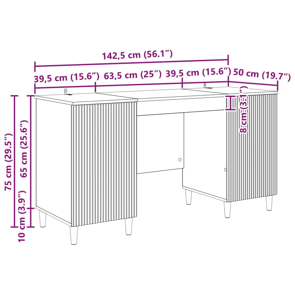 Scrivania con lo scaffale Rovere Artigianale 142,5 x 50 x 75 cm 3414602