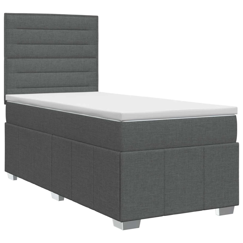 Letto box spring con materasso Grigio Scuro 100 x 200 cm 3454065