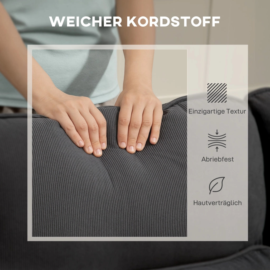 Divano letto ad L con contenitore e cuscini ¨C Xylo ¨C Grigio scuro