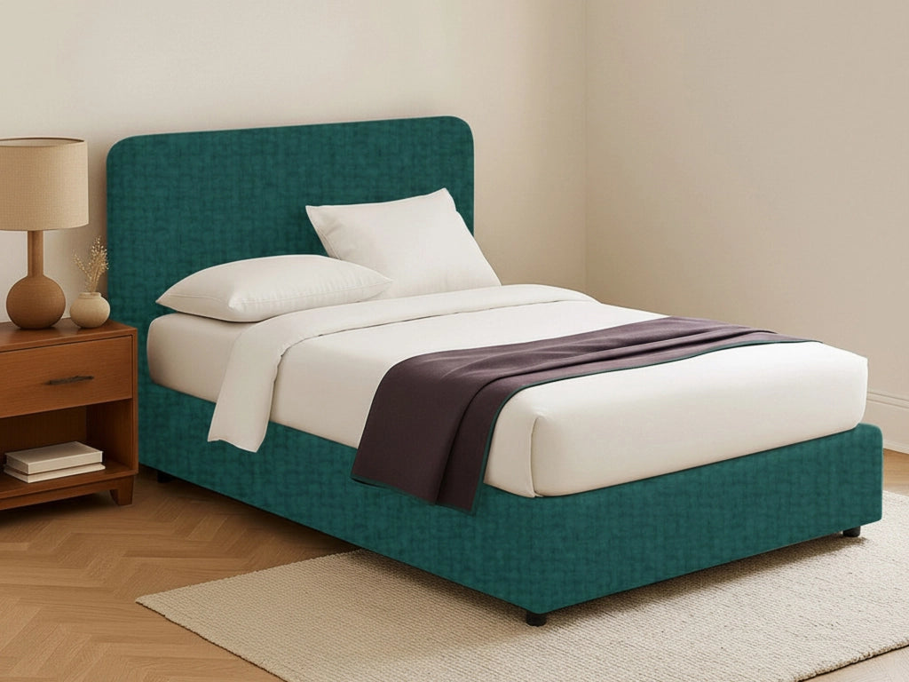 Bury, Letto Matrimoniale Sfoderabile Made in Italy, Verde Petrolio