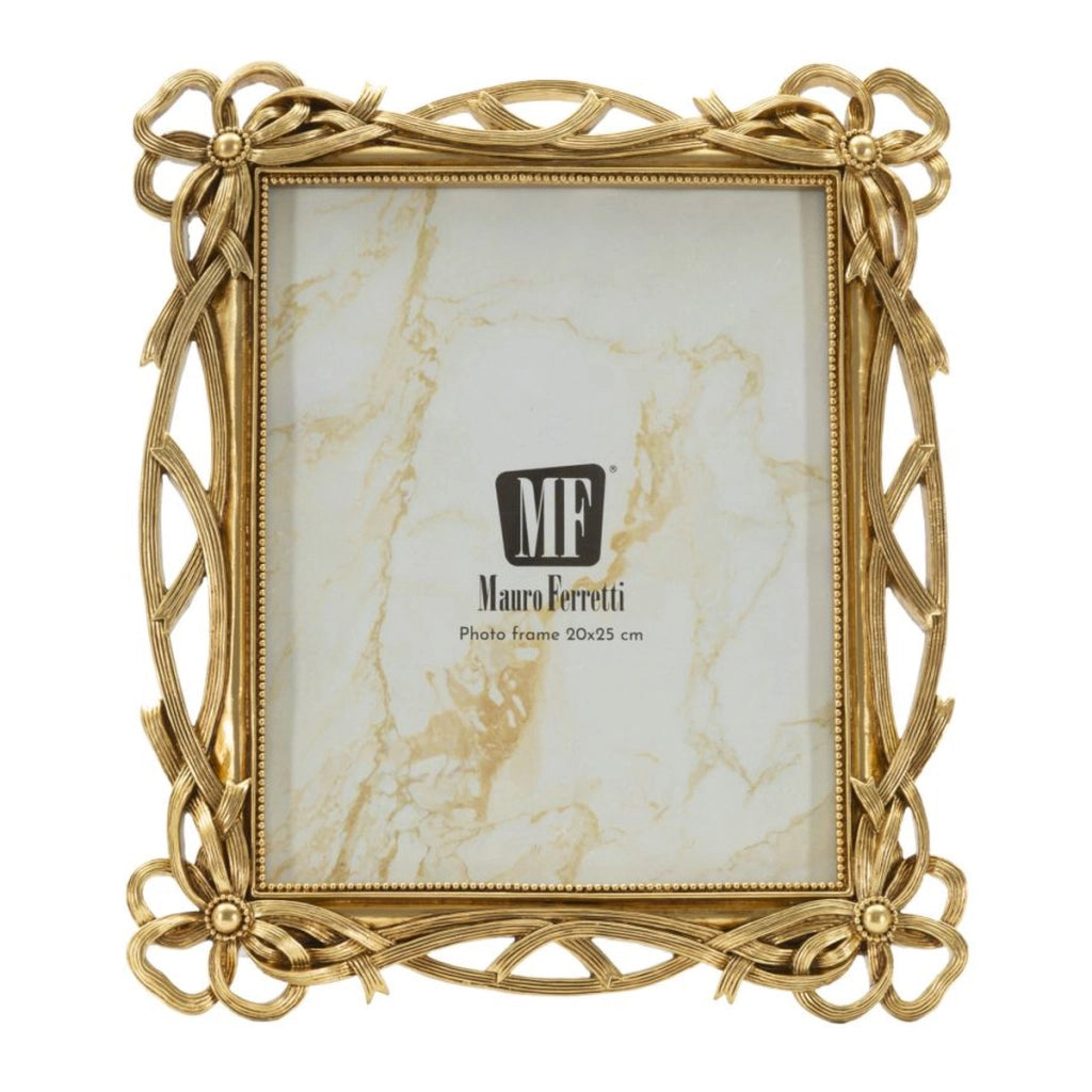 Cornice portafoto Knot oro con decoro a nodi 20x25 cm