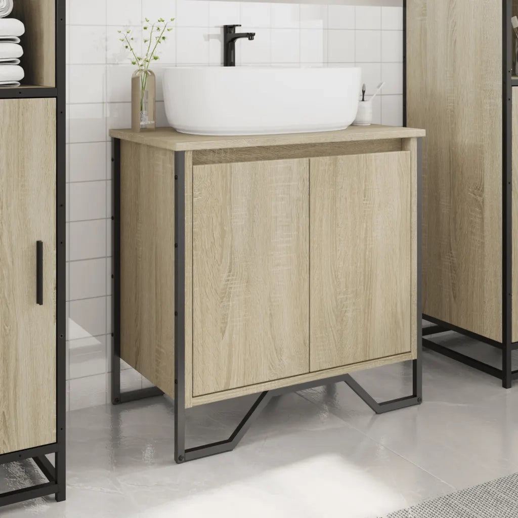 Mobile Lavabo Bagno-Armadietto da bagno Rovere Sonoma 60x35x60 cm in Truciolato