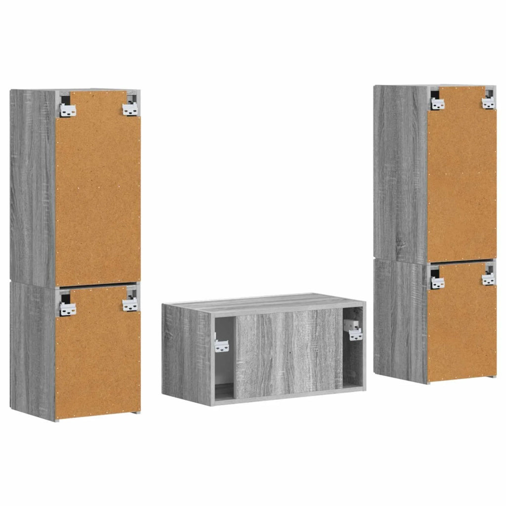 Set mobile TV 5 pz | Armadietto TV | Mobile Porta TV Grigio Sonoma Legno multistrato