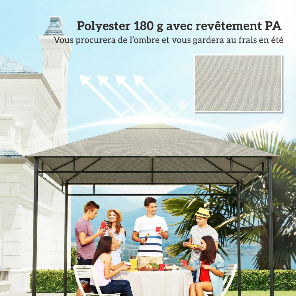 Tenda da giardino ¨C Minimal ¨C Polyester grigio 3x3 m