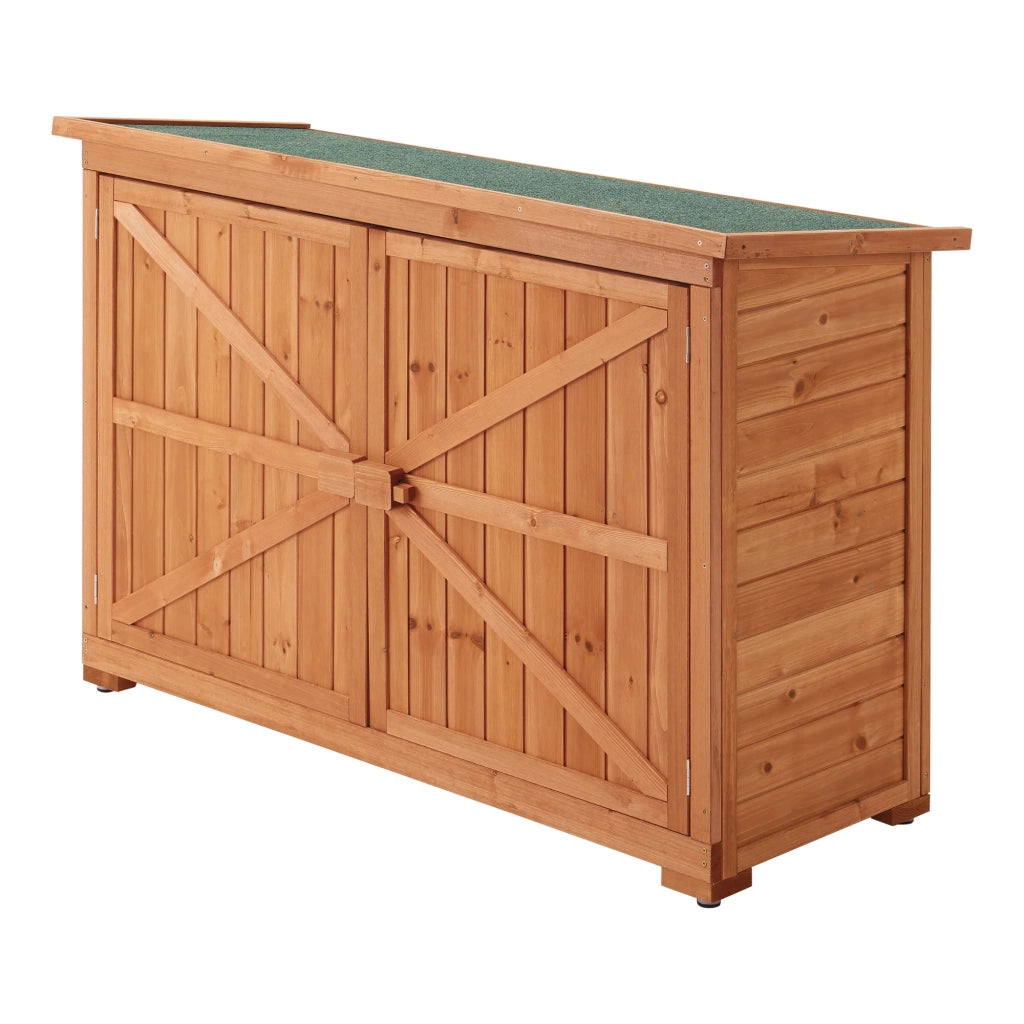 Kerteminde Baule portaoggetti da esterno a 2 ante portalegna in abete 88 x 128 x 50 cm 03_0006814