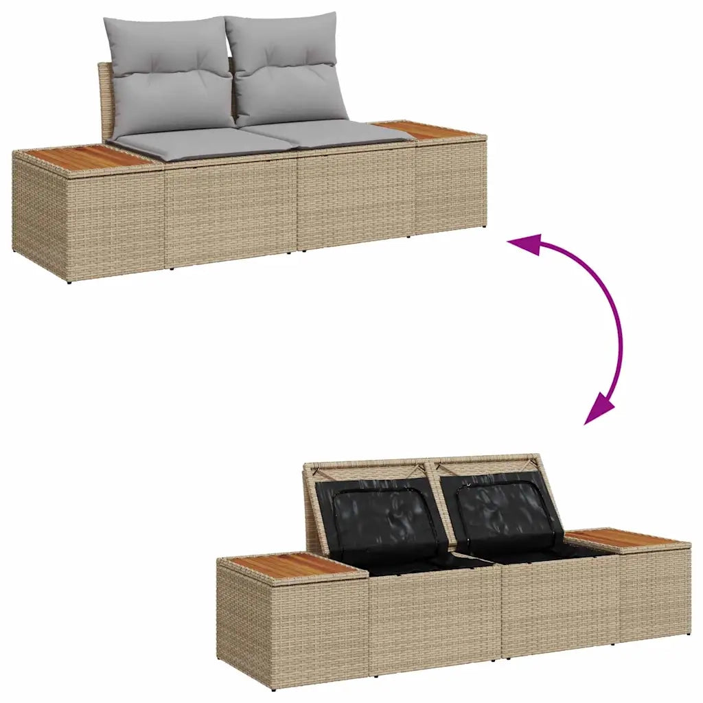 Set Divano da Giardino con cuscino Beige polyrattan 3360964