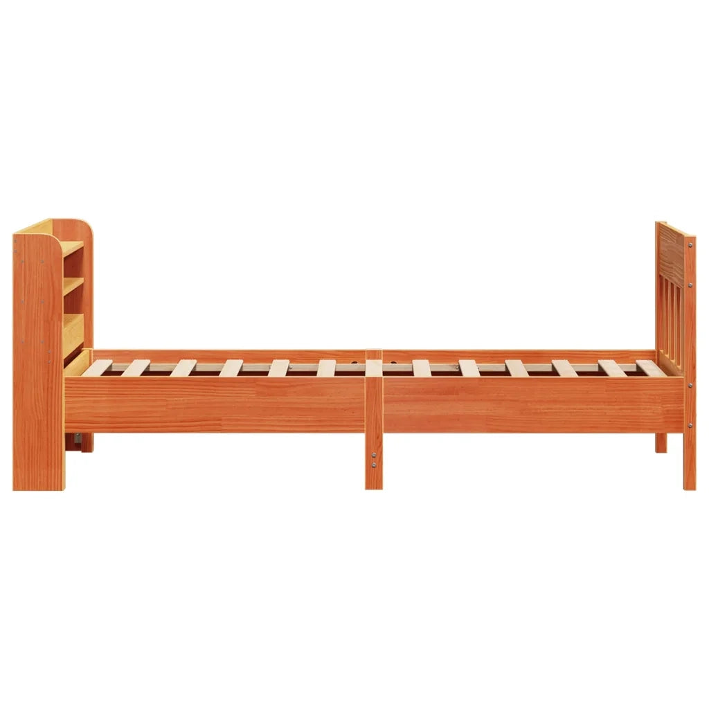 Letto senza Materasso Marrone Cera 75x190 cm in Legno di Pino