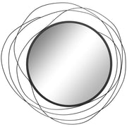 Specchio rotondo in metallo ¨C Xylo ¨C nero ¦µ65 cm stile moderno