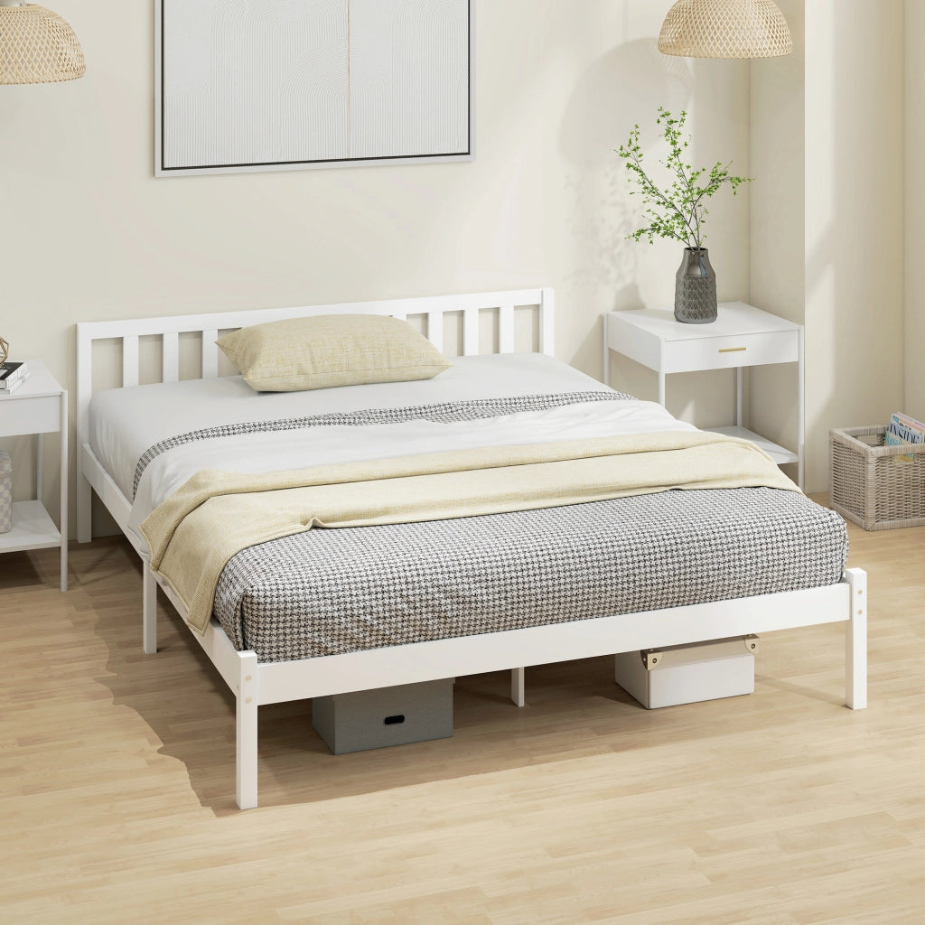 Letto singolo in legno massello ¨C Xylo ¨C 160x200 cm con testiera e rete a doghe