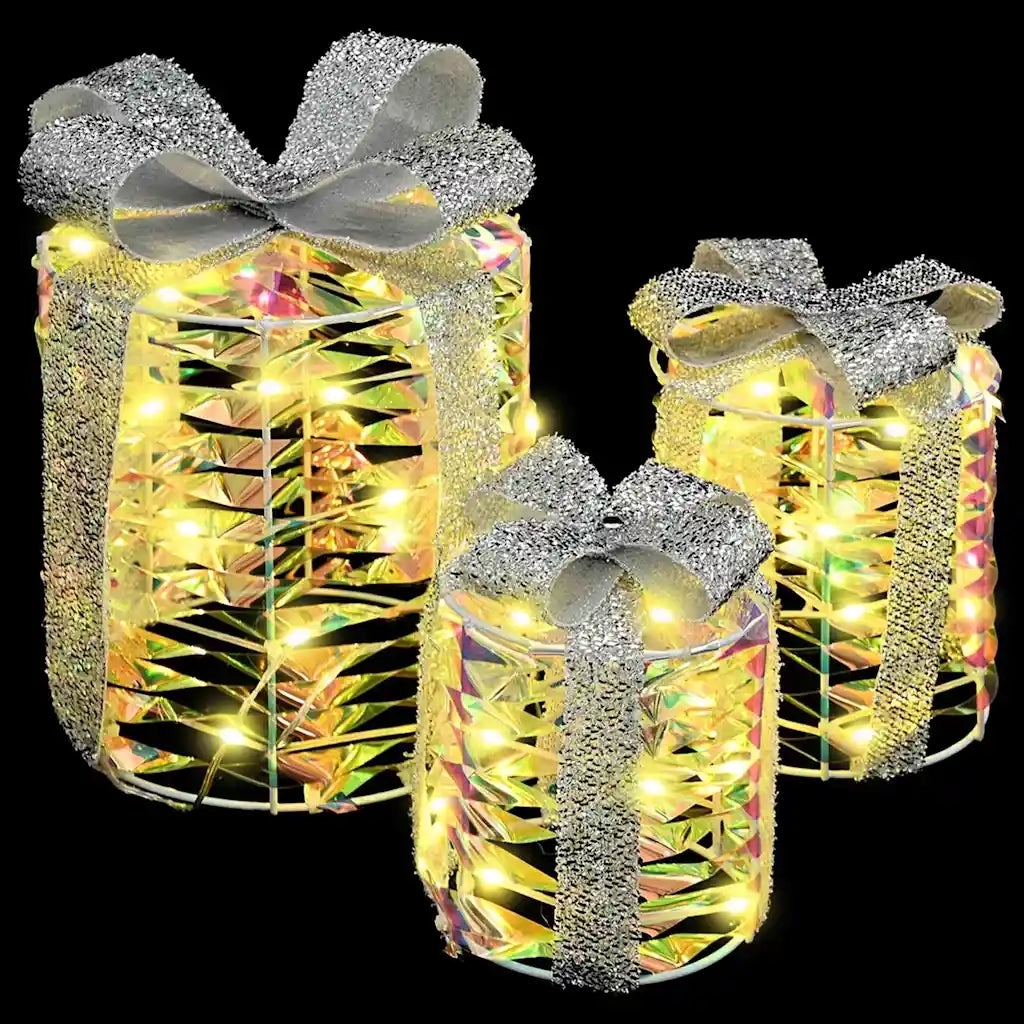 Decorazione Scatola Regalo con 60 LED 3 pcs 20 x 20 x 20 cm PET 42019088