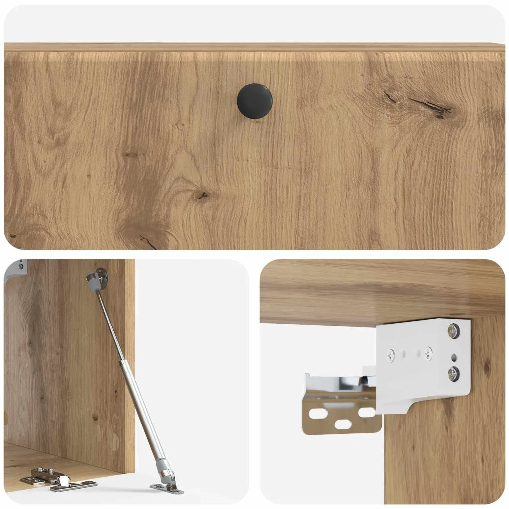 Mobile Porta TV da Muro-Credenza per TV sospesa 98 x 31 x 30 cm Rovere Artigianale