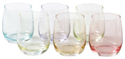 Set 6 Bicchieri Retr• Colorati Assortiti CC360