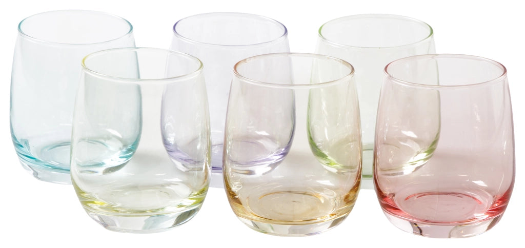 Set 6 Bicchieri Retr• Colorati Assortiti CC360