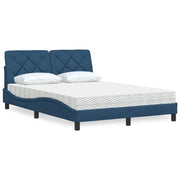 Letto con Materasso Blu 140x200 cm in Tessuto 3310747