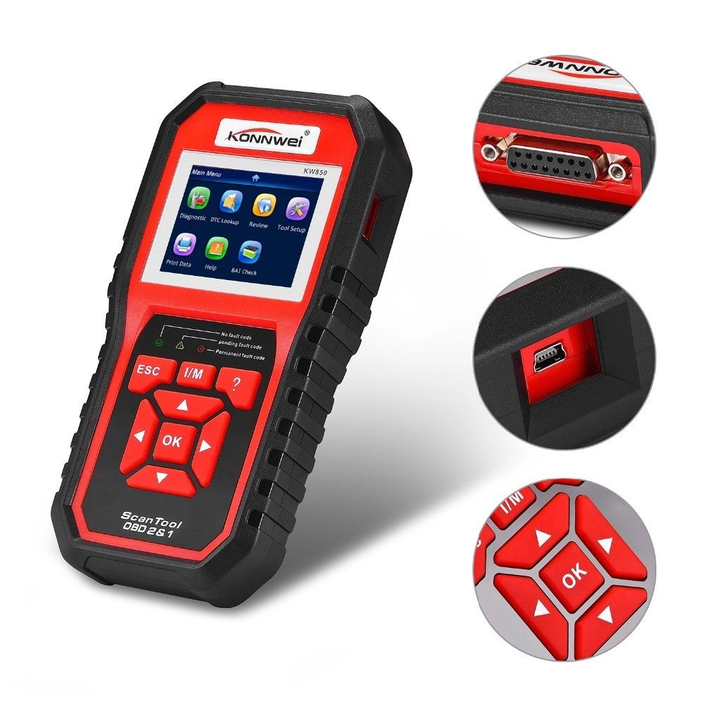 Trade Shop - Tester Obdii/obd2 Eobd Lettore Codice Diagnostico Kw850 Diagnosi Auto Odb Obd2 -