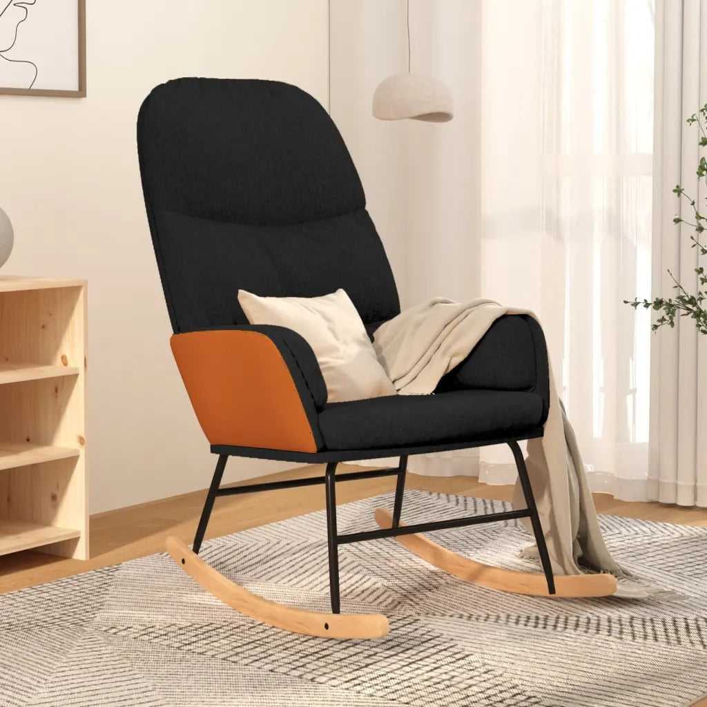 Sedia a Dondolo Nera in Tessuto 341048