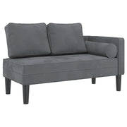 Chaise Longue con Cuscini Grigio Scuro in Velluto CFW1778845