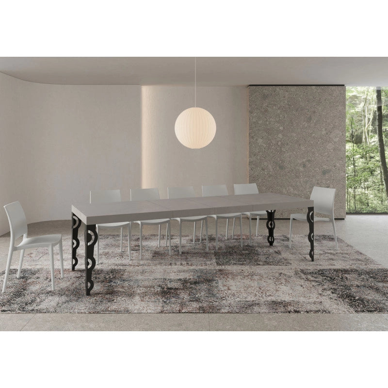 Tavolo allungabile 180/440x90 cm Karamay Premium telaio Antracite - Cashmere