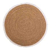 Tappeto marrone in fibra naturale intrecciato a mano d100x1h