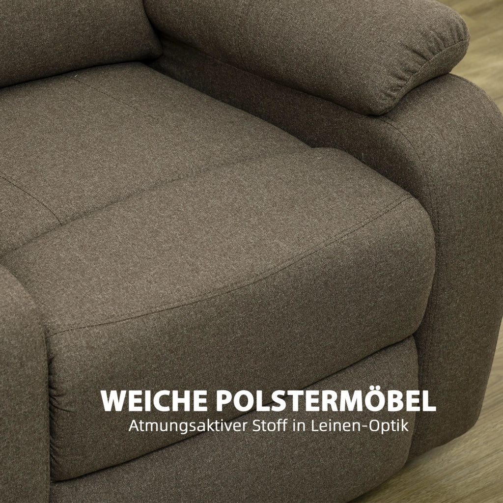 Poltrona Relax Reclinabile con Poggiapiedi Regolabile ¨C Minimal ¨C Marrone 90x96x98 cm