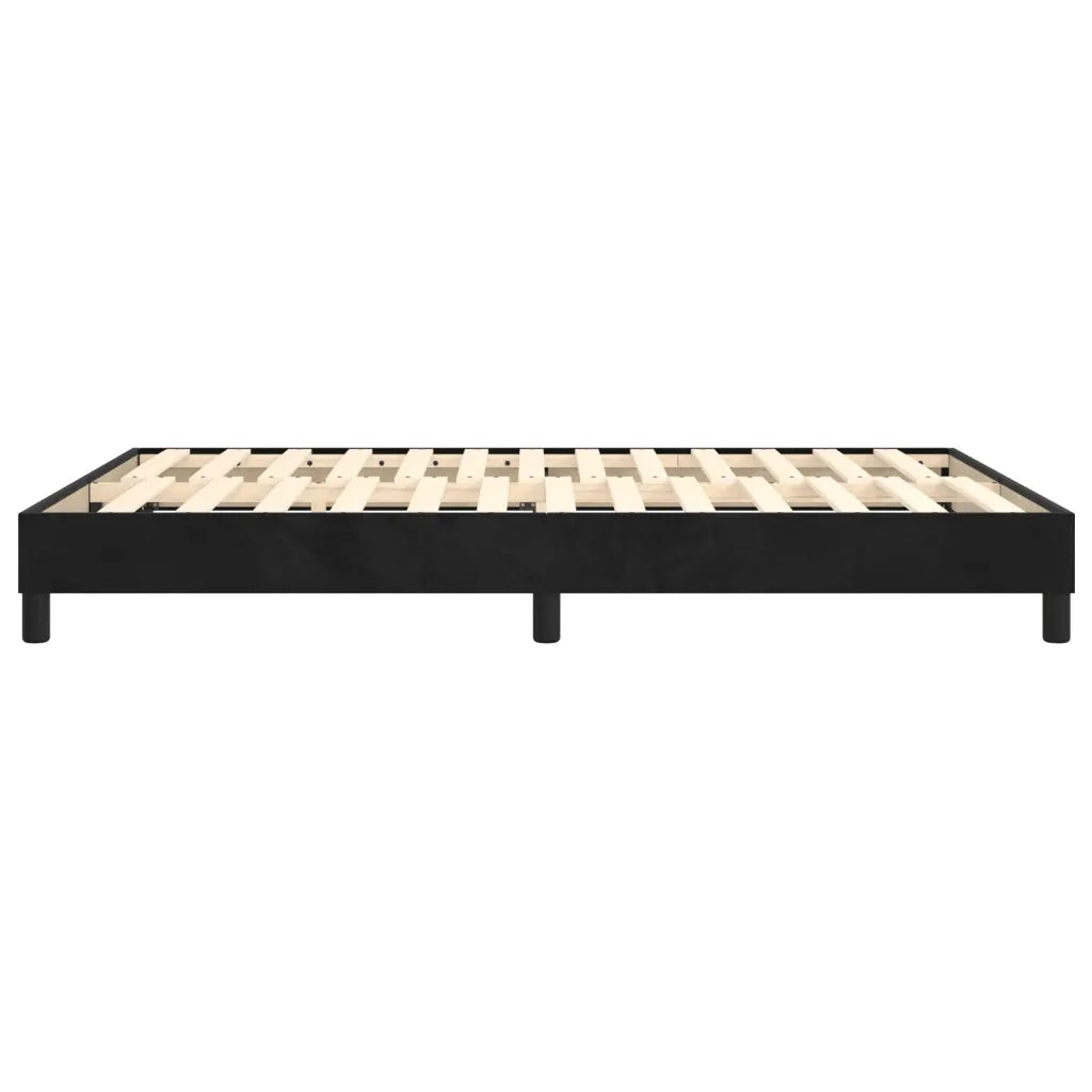 Struttura Letto a Rete a Molle-Giroletto Nero 140x190 cm in Velluto 200452
