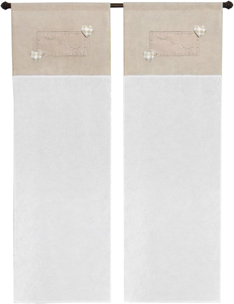 Tende Porta Finestra 60x150 cm Coppia 2 Pz Interno Semitrasparente Tessuto Pendente Beige
