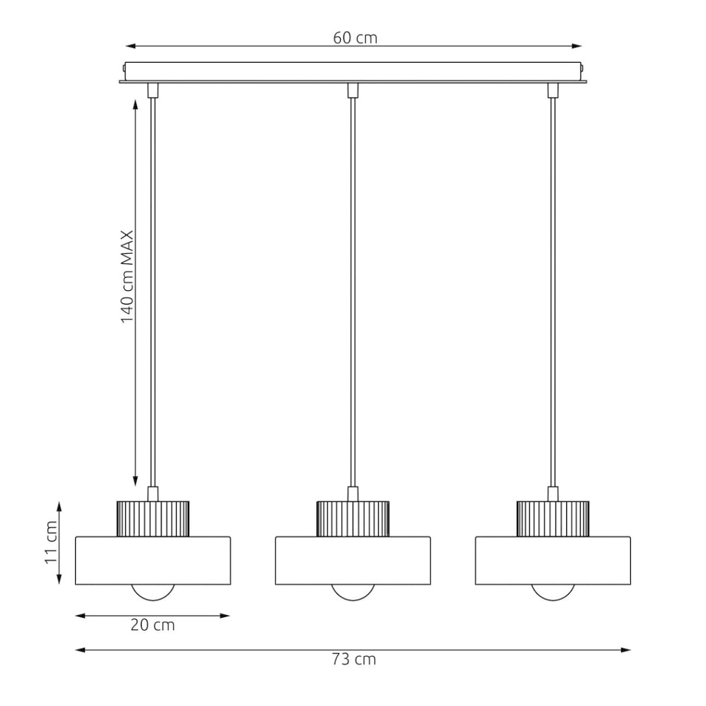 Lampada sospesa KIVI japandi beige 3xE27 Emibig
