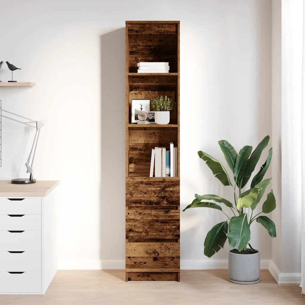 Credenza-Buffet-Armadio da cucina Legno Antico 37,5x35x180 cm in Truciolato 168719