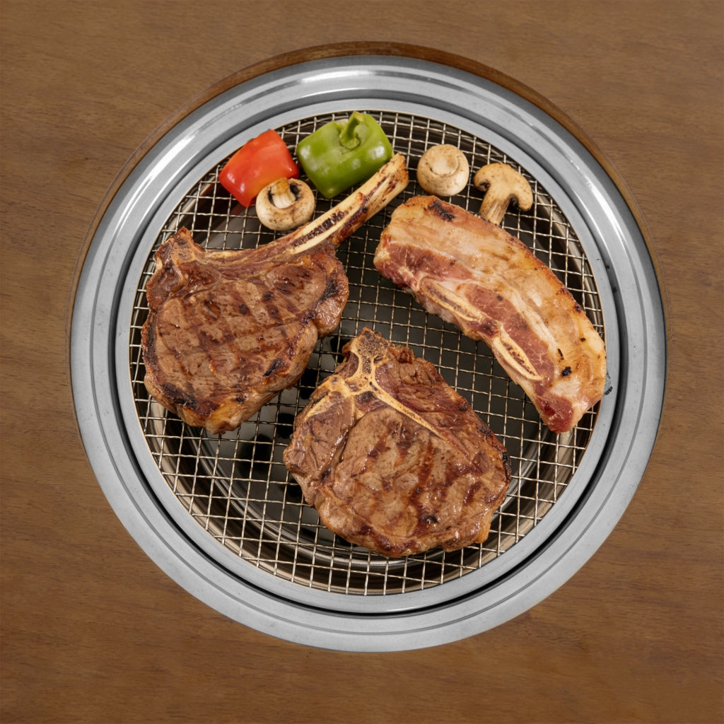 Carrello per barbecue con forno smontabile griglie e teglie in metallo, Carrello cucina da esterno carrellino con ruote