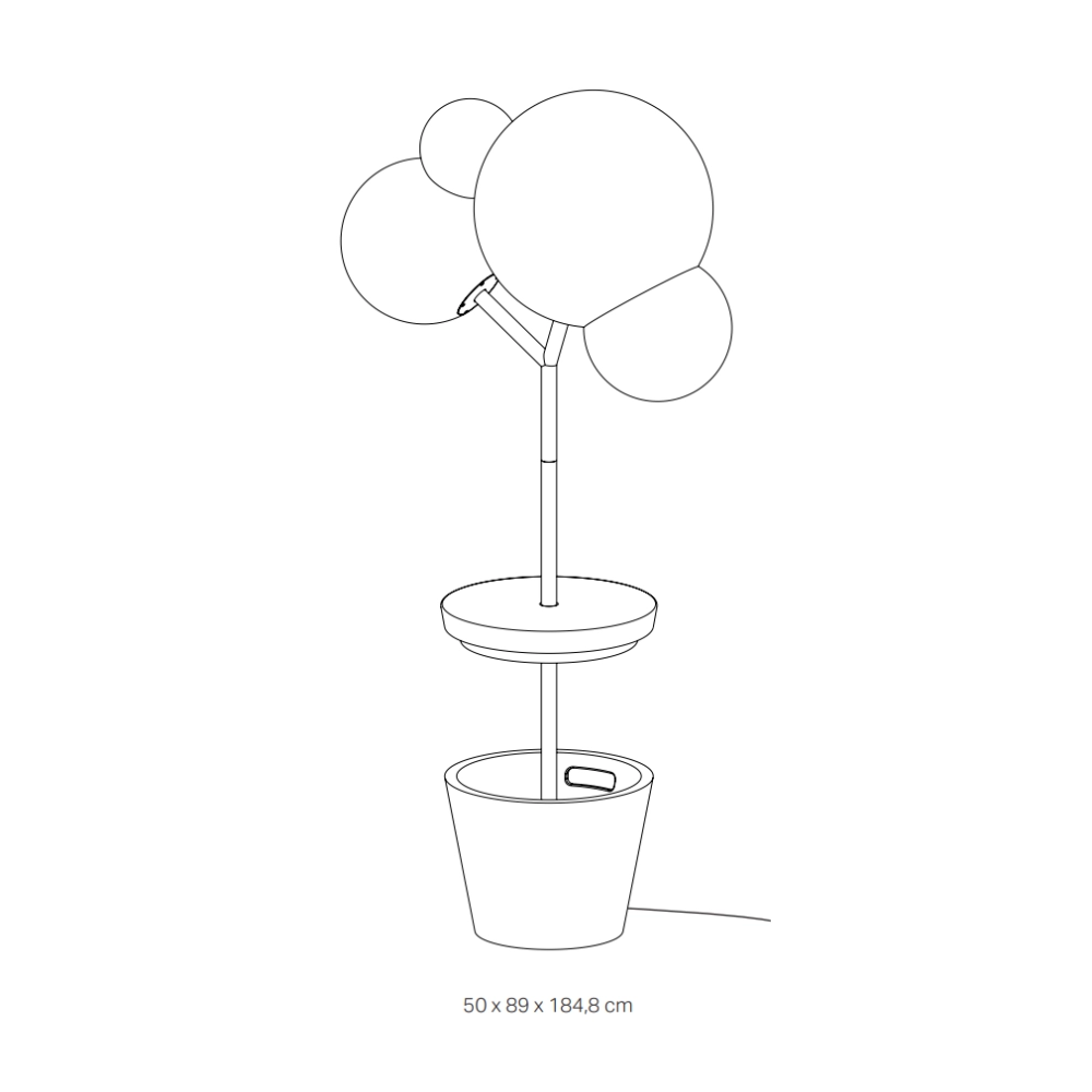 Zafferano - Lampada da terra Tree of Light per esterni e interni Bianca - Piantana LED E27 - Piano d'appoggio regolabile