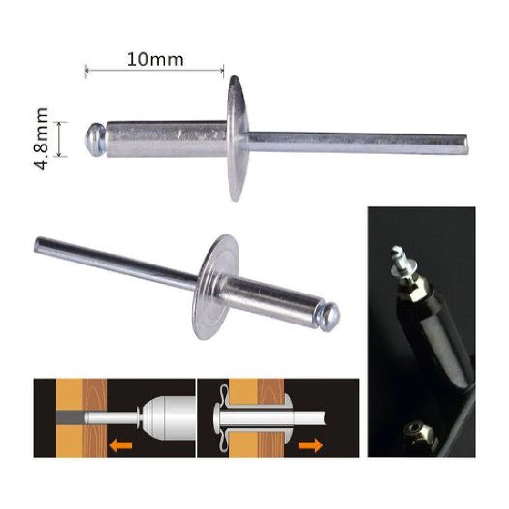 Trade Shop - Set 13 Pezzi Rivetti Rivetto 4.8 X 10 Mm Accessori Bricolage Ferramenta 94980 -