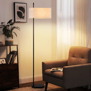 ZMH Lampada da terra nera 154cm paralume tessuto E27 retrò per camera letto