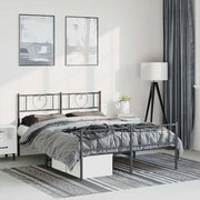 Giroletto con Testiera e Pediera-Struttura Letto Metallo Nero 150x200 cm 620893