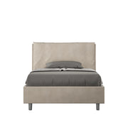 BS COM Letto una piazza e mezza senza rete imbottito 120x200 microfibra sabbia