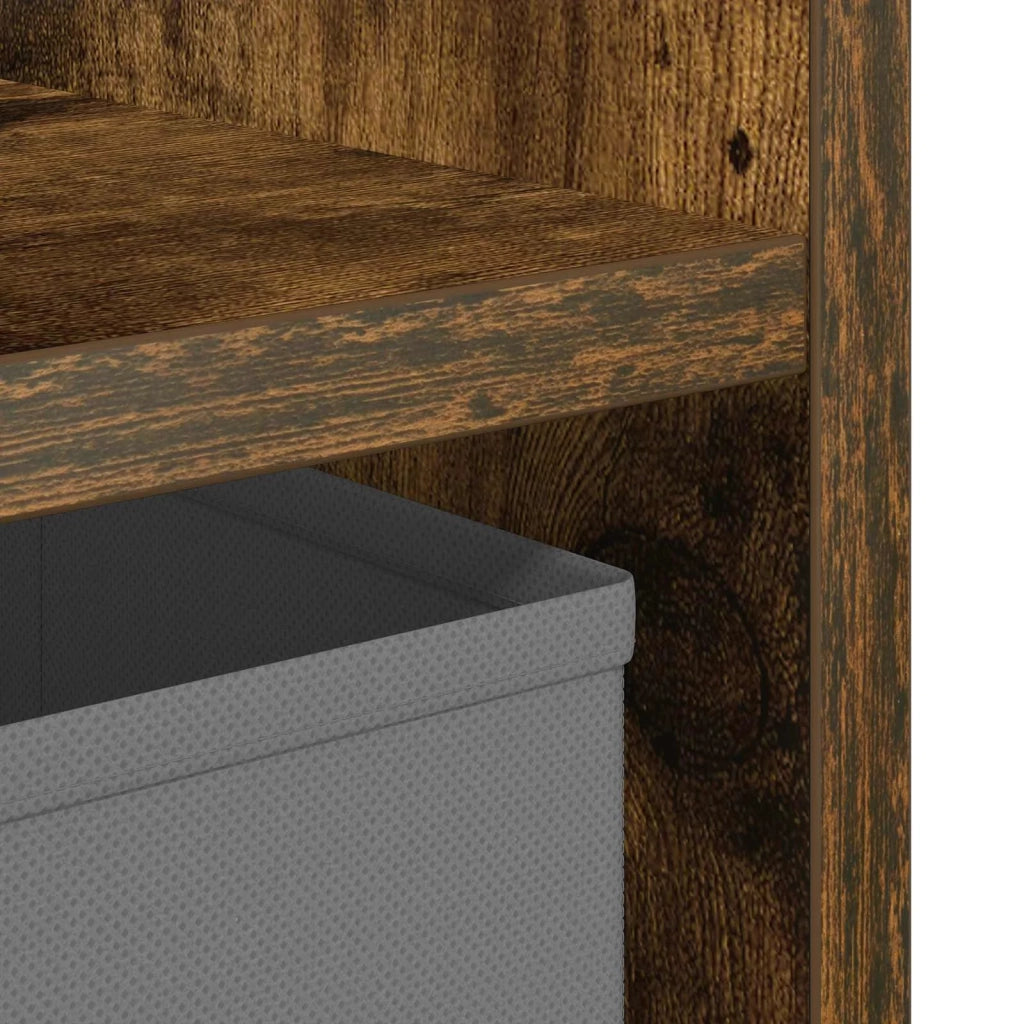 Comodino con cassetto 2 pcs Rovere fumé 30,5 x 27 x 59,5 cm 8000621