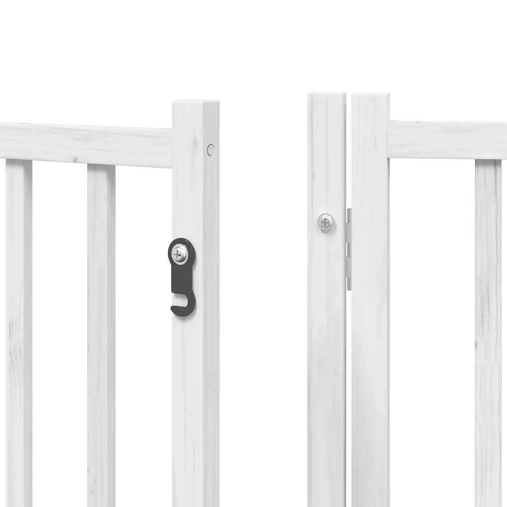 Cancello Cani Porta Pieghevole Bianco 12 Pannelli 640 cm Pioppo 3155734