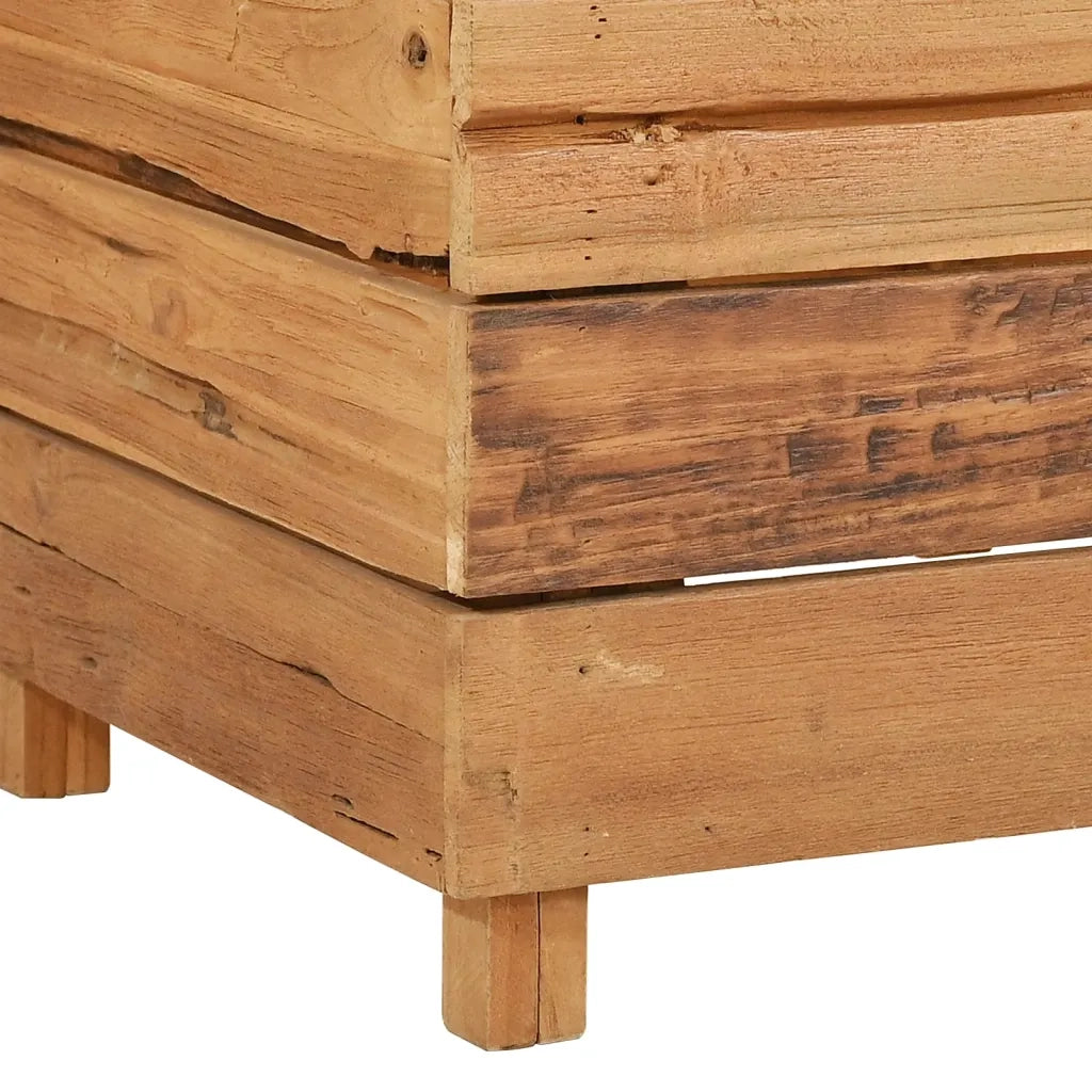 Letto Rialzato 150x40x38 cm Legno di Teak di Recupero e Acciaio 47423
