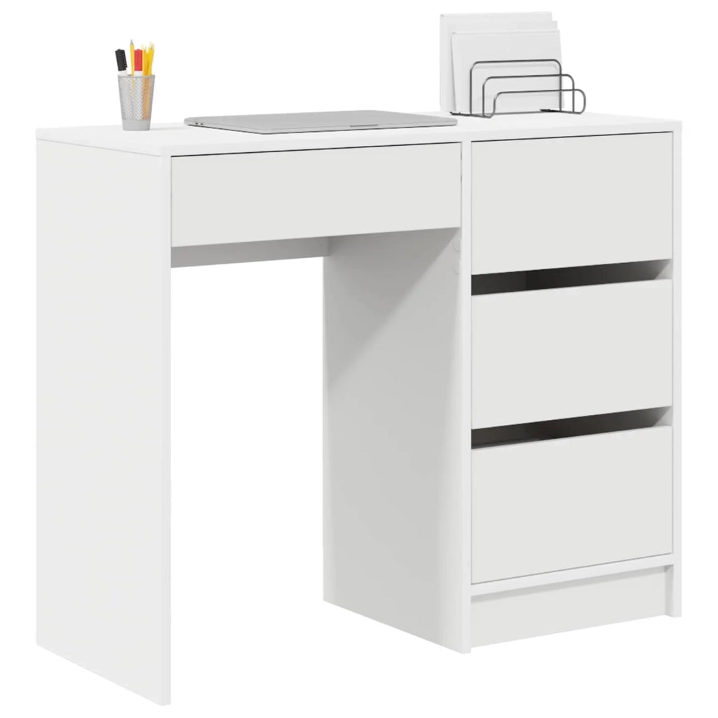 Scrivania | Tavolo da Ufficio Bianco 90 x 37.5 x 75 cm Legno multistrato