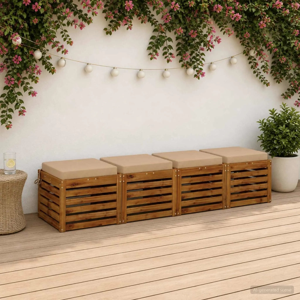 Cuscini per Sedia in 4 Pezzi SOEST 4 pz 100% Poliestere Sabbia 944386