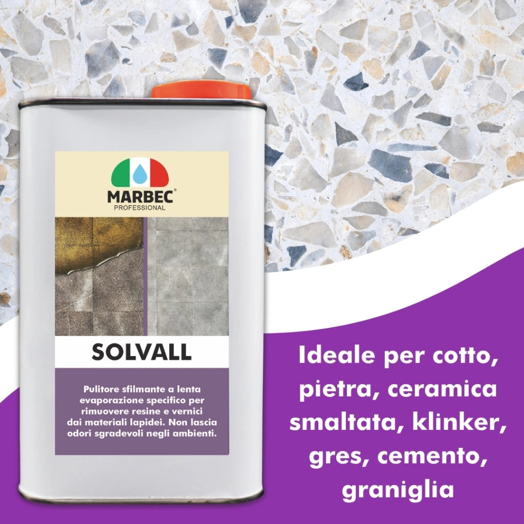 Pulitore sfilmante per materiali lapidei SOLVALL   5LTx4Pz