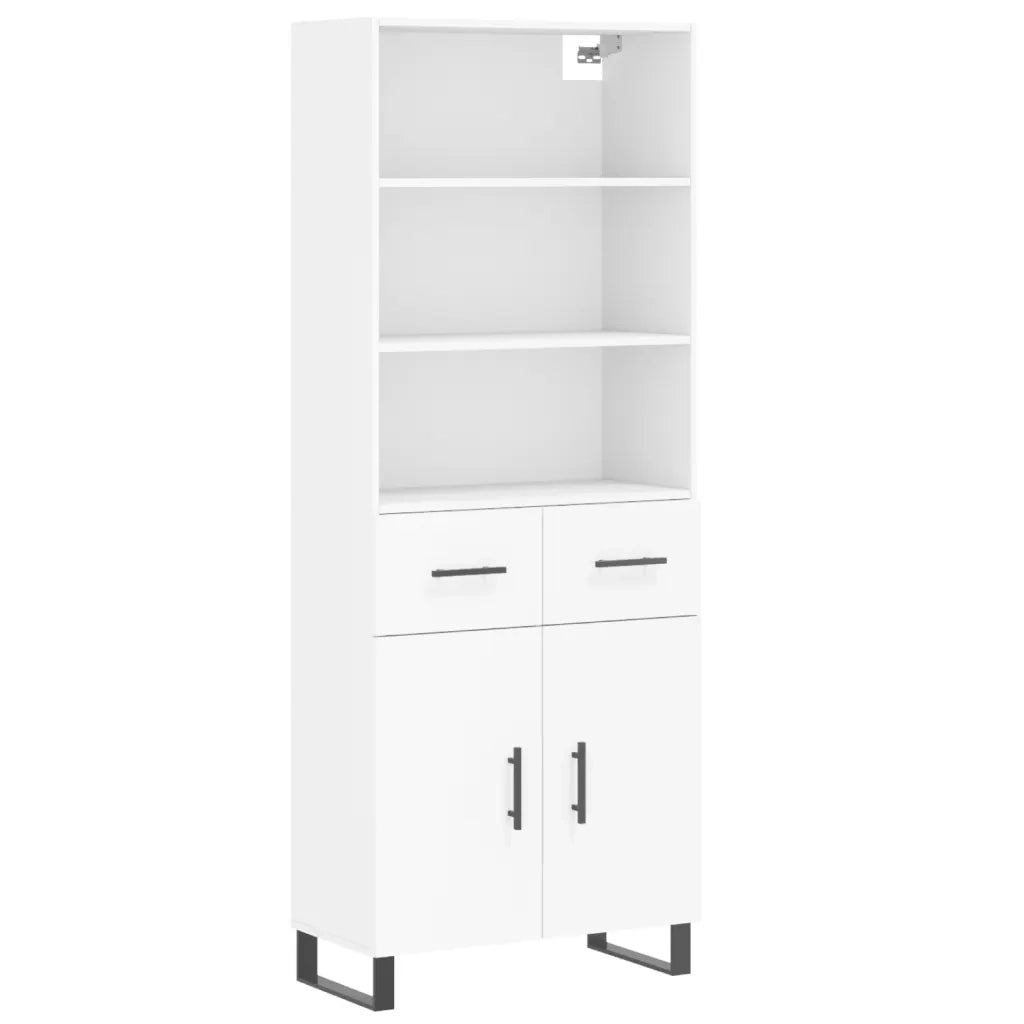 Credenza-Buffet-Armadio da cucina Bianca 69,5x34x180 cm in Legno Multistrato 891474