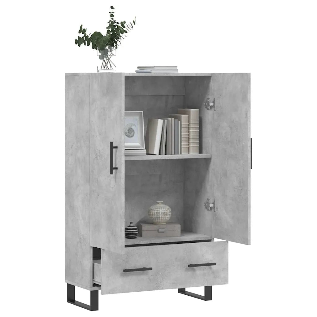 Credenza Grigio Cemento 69,5x31x115 cm in Legno Multistrato 828264