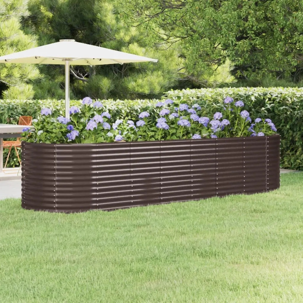 Letto Giardino Acciaio Zincato 322x100x68 cm Marone 319070