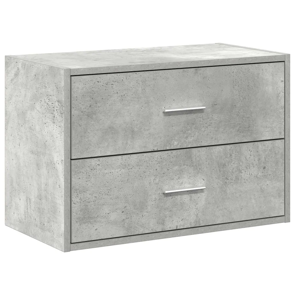 Armadio con 2 Cassetti Grigio Cemento 60x31x40 cm in Truciolato 858827