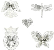 Accessori per gioielli DIY - Thema insetti - Connettori in ottone - 10 pezzi - Libellula/Farfalla/Angelo/Uccello/Cuore - Alta qualità - Mod. Bedels