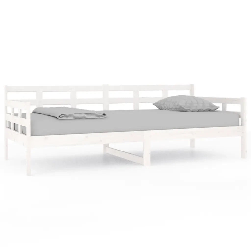 Letto singolo | Letto per adulti | Dormeuse Bianca in Legno Massello di Pino 90x200 cm