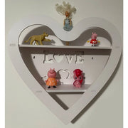 Trade Shop - Mensola Scaffale Da Parete A Forma Di Cuore Con Scritta Love A 2 Ripiani Camera Corridoio -