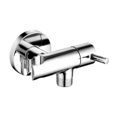 Set doccetta bidet cromata in abs con pulsante on/off e supporto con rubinetto